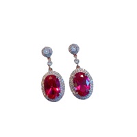 ZooYing – bijoux de luxe éblouissants en cristal blanc Zircon pour femmes, cadeau Royal Vintage ovale Pigeon sang éternité anneau collier boucle d'oreille