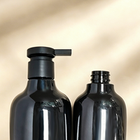 OEM/ODM Bouteille de shampooing/gel douche en plastique noir de 300 ml, emballage cosmétique, flacons de lotion, modèle 149 CN GUA