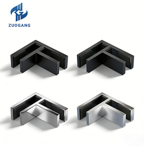Abrazadera Moderna de Acero Inoxidable y Latón para Vidrio, para Uso en Exteriores, Valla de Piscina, Balcón, Escalera, Villa, Jardín, Barandilla de Vidrio, Esquina de 90 Grados - Product Image 1