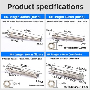 Máy mắt m4/M5/m6/m8 nhỏ Plug-in kết nối gần chuyển đổi cảm biến NPN thường mở DC24V kim loại 1A - Product Image 4