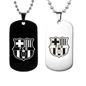 <span class=keywords><strong>Collar</strong></span> de Acero de Titanio y Acero Inoxidable con Placa de Identificación de Marca con Logo de Club de Fútbol de C. Ronaldo y Messi para Hombres al por Mayor - Product Image 1