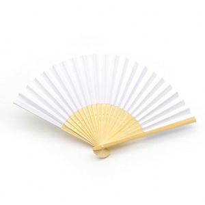 Personalized Engrave Wedding Favor White <b>Paper</b> Fan Customized Name Bamboo Folding Hand Fan Wedding Gift - Product Image 1