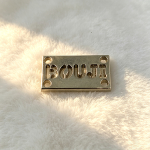 <b>Swimsuit</b> Garment Custom Engraved Metal Tag, Seawater Resist Brand Logo Plating Sew On Metal Label - Product Image 2