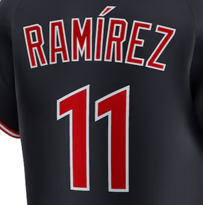 2025 Maßgeschneidertes Cleveland US-Team Übergroßes Sportbekleidungs-T-Shirt Kundenspezifisches Günstiges Genähtes Baseball-Trikot # 11 Ramirez - Product Image 2