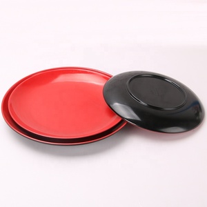 Bols et assiettes ronds rouges et noirs, assiettes en mélamine, ensembles de vaisselle, <span class=keywords><strong>petite</strong></span> <span class=keywords><strong>assiette</strong></span> Plate pour Restaurant - Product Image 4