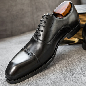 Mocasines de Cuero Genuino para Hombre con Suela Gruesa, Brillantes Metálicos, con Cordones, Impermeables, para Otoño, Estilo Casual de Negocios, con Aumento de Altura - Product Image 4