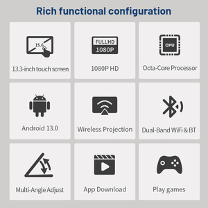 Sistema de Entretenimiento Universal de 13.3 Pulgadas para Asientos Traseros, Pantalla Inalámbrica <span class=keywords><strong>Apple</strong></span> CarPlay, Portátil para Auto, Compatible con <span class=keywords><strong>Apple</strong></span> y Android Auto para Denza BYD - Product Image 6