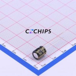 ZF107M025E07RR0VH4FP0ตัวเก็บประจุอลูมิเนียมอิเล็กโทรไลติกผ่านรู D6.3xL7mm 100uF 20% 25V 160mA-100kHz - Product Image 1