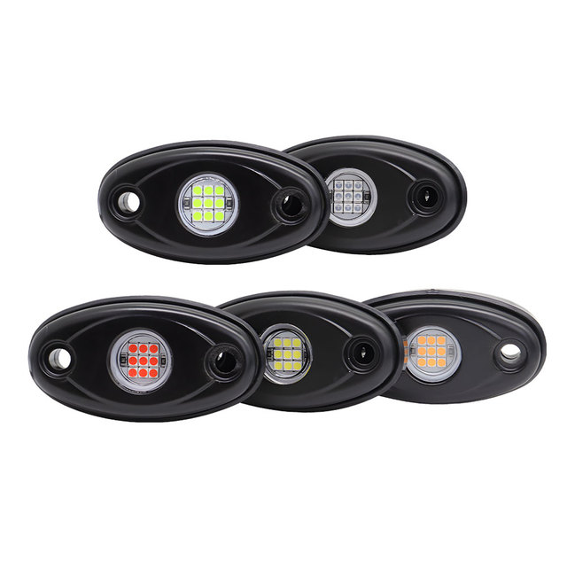High Quality Aluminum Underglow Light 2.76" Oval RGB LED Rock Light Chassis Ambient Light for Truck ATV UTV RV Motorcycles