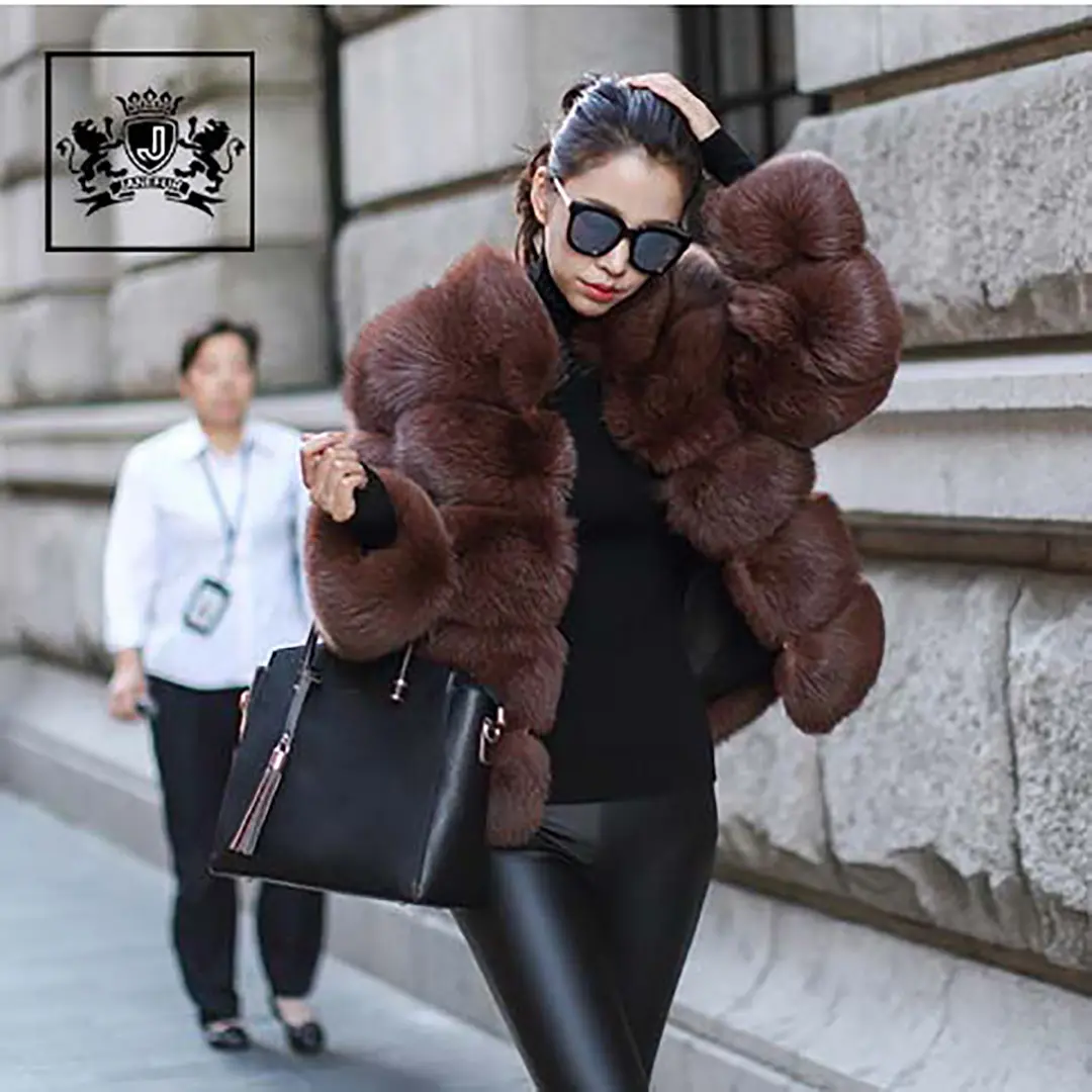 Winter Super Beliebt Großhandel Furry Warm Pelz Gestellte Mantel Anpassen Farbe Und Größe Frauen Echt Fox Pelz Mäntel