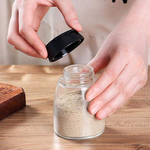 100ml di Vetro Barattoli di Spezie Doppia Coperchi Bottiglie di Condimento Shakers con Etichette Barbecue Contenitore di Spezie Sale e Pepe Condimento Pentole - Product Image 3