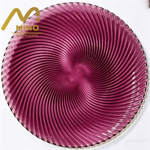 Platos de Presentación de Vidrio Verde Salvia con Textura Acanalada en Espiral, Vajilla Verde Menta para Bodas y Fiestas, Venta al por Mayor - Product Image 6