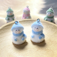 Hoogwaardige 3D harsfiguren met flocking, hars ornament, cartoon sneeuwpop harsmallen, flocking hars charme voor Kerstmis