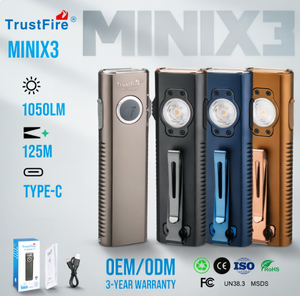 TrustFire MINIX3 <span class=keywords><strong>Torcia</strong></span> LED Tascabile da 1050 Lumen, Luce Multimodale EDC per Campeggio - Product Image 1