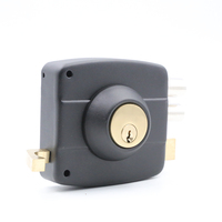 Serrures Modernes Haute Sécurité 100mm Noires Double Cylindre Serrure à Bouton de Porte Extérieure et Clés Serrure de Porte en Bois