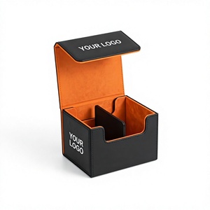 Boîte de rangement pour cartes en cuir PU imperméable FX avec couvercle à rabat et fermeture magnétique, logo personnalisé, organisateur de rangement individuel - Product Image 1
