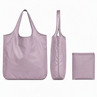 Sac fourre-tout en polyester personnalisé, fermeture à glissière, design pliable réutilisable pour les courses au supermarché, logo et couleur personnalisés