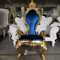 Chaises de trône royales de luxe de haute qualité pour mariage, chaises de trône personnalisées pour couple de mariage