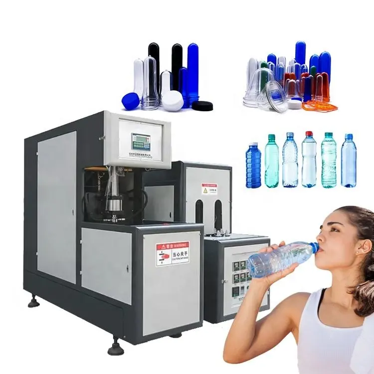 Machine semi-automatique de fabrication soufflage de bouteilles d'eau en plastique PET pour petites entreprises