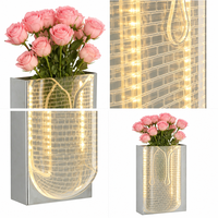 Applique murale LED en acrylique motif brique moderne, trois couleurs à intensité variable, CRI 90 élevé, pour chambre et hôtel, décoration intérieure