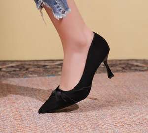 Chaussures en cuir simples pointues pour femmes chaussures de <span class=keywords><strong>mariage</strong></span> petite Stature tempérament bouche légère talons minces talons hauts doux - Product Image 3