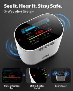 Detector de Radón con Actualización Cada 10 Minutos, Pantalla Grande de <span class=keywords><strong>3.5</strong></span> Pulgadas, Monitoreo de Radón a Largo Plazo con Gráficos de Datos, Exportación de PDF, Alarma Audible y Visual, PCi/L y <span class=keywords><strong>Bq</strong></span>/m³ - Product Image 2
