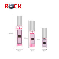 Flacon de parfum en verre transparent carré ou rectangulaire avec vaporisateur, 5 ml, 10 ml, 18 ml