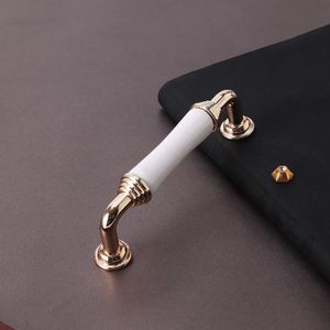 Wholesale Bedroom Gold <strong>Ceramic</strong> Dresser Kitchen Cabinet <strong>Knob</strong> Pulls Handle <strong>Ceramic</strong> White <strong>Cupboard</strong> Drawer Wine Wardrobe Handles - Product Image 5