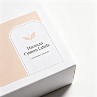 Étiquettes personnalisées Haoxuan pour boîtes de thé, autocollants imprimés en film BOPP mat blanc pour emballages de thé de vente au détail