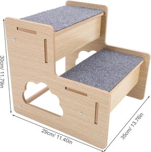 Scaletta per Cani in Legno a 2 Gradini, Antiscivolo, Portatile, per Letti e Divani, Accessorio per Gatti Piccoli - Product Image 2
