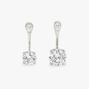 IGI Certified Vvs Lab Grown Diamond Solitaire <b>Drop</b> Ear Jacket Women Custom 18K Gold CVD Lab Made Created Diamond <b>Drop</b> Earring - Product Image 1
