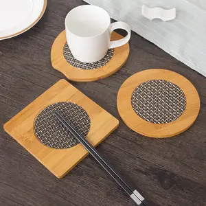 Yikai Nieuw Product Bamboe Hout Hittebestendige Coaster 100% Natuurlijke Houten Koffie Cup Mat