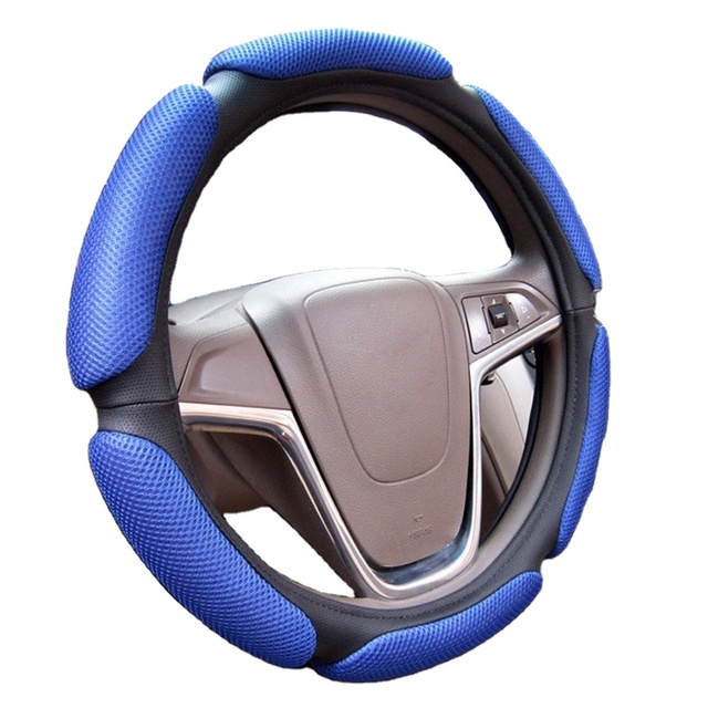 Soft Suede Memory Foam + Leather Automotive Car Steering Wheel Cover