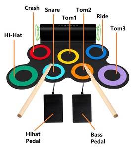 Jouet musical coloré, tambour électronique Portable à enrouler, tapis de Percussion intégré avec haut-parleur - Product Image 3
