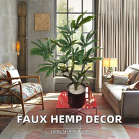 Décoration d'intérieur Faxu Home Decor, plante de chanvre artificielle, fausses plantes de marijuana pour usage intérieur