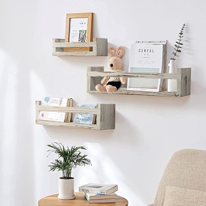 Wooden <b>Wall</b>-<b>Mounted</b> Storage Rack Rectangle Floating <b>Shelf</b> For Living Room Home Decoration Multifunctional Display <b>Shelves</b> - Product Image 2