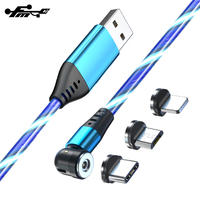 Kabel Pengisi Daya Multifungsi USB Magnetik Bercahaya Bentuk L dan Penggunaan Lurus 2 In 1