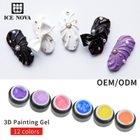 ICE NOVA Gel de peinture 3D, vernis à ongles, cuir, haute qualité, peinture 3D sans essuyage, pâte de peinture, design, micro-sculpture, peinture tridimensionnelle