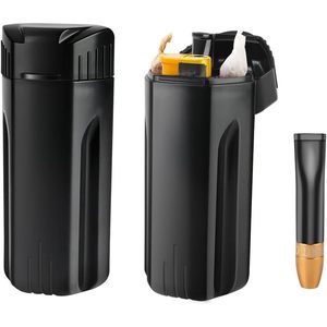 Estuche Pre-Enrollado para Cigarrillos, Diseño Minimalista Rectangular Negro de ABS, Portátil, con 4 Compartimentos, Accesorio para Fumar - Product Image 1