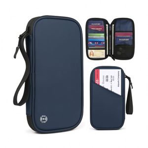 Portefeuille de voyage multifonctionnel personnalisé avec logo, porte-passeport RFID, organiseur de documents, porte-cartes de crédit, porte-argent - Product Image 2
