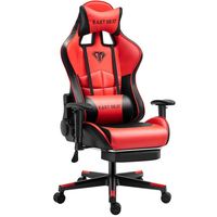 HBADA Chaise de jeu ergonomique avec dossier en maille et repose-pieds - HDNY117WM - Noir et blanc