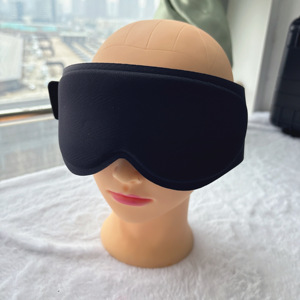 Masque de sommeil lesté en mousse à mémoire de forme 3D doux avec billes de verre pour le soulagement du stress, couleur noire, faible MOQ - Product Image 1