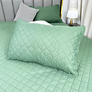 Custom Queen Quilted <strong>Bed</strong> <strong>Spread</strong> Cover Set Ultrasonic Polyester Filled Shams for Bedroom - Product Image 2