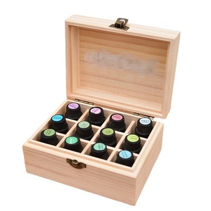 Caja de madera para aceite esencial de pino, rectangular, con cerradura, para cuidado personal, botellas de 10 ml, personalizable 1005 - Product Image 4