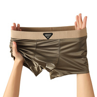 Caleçon taille moyenne en satin glacé et confortable pour hommes, génération cool, sous-vêtements tricotés pour garçons