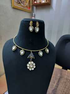 ชุดจี้ใหม่ป้องกันการเสื่อมเสียของชุดสร้อยคอหินธรรมชาติชุดปาร์ตี้ออกแบบพรีเมี่ยมเครื่องประดับผู้หญิงอินเดียทำด้วยมือสินค้าจำนวนมาก - Product Image 2