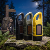 Lampe torche LED portable EDC rechargeable à l'énergie solaire avec manivelle, charge USB, mousqueton, torche de survie pour le camping