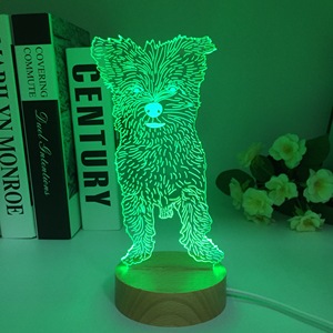 Veilleuse à LED 3D animale Lampe de table en bois <span class=keywords><strong>Manga</strong></span> pour la décoration de la chambre d'enfant Cadeau d'anniversaire Forme rectangulaire Plug-In Dropship Vendeur - Product Image 4