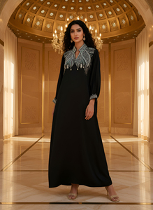 Abito Abaya Musulmano da Donna - Stile Dubai, Abbigliamento Islamico di Lusso per <span class=keywords><strong>Moda</strong></span> Modesta - Product Image 4