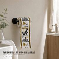 Papier toilette en bambou fantaisie, 2 plis, 25 m, rouleau de papier toilette imprimé avec des messages amusants de précaution et d'avertissement de danger